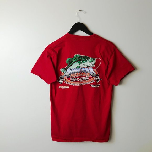 Anaheim California Anglers Marine Boat T Shirt Bony Fish Boat Adult Red Medium - Picture 13 of 15